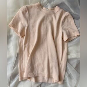 St. John Collection Cream Knit Top Back Zip Size Small